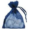 Image de Sachet - SANTEX - Organdi uni marine - 10 pièces - 7 5 x 10 cm - Décoration de fête