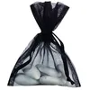 Image de Bourse organdi - SANTEX - Uni noir - 7 x 10 cm - Capacité 8-15 dragées - Lot de 10