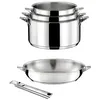 Image de Eclipse - Lot 5 pièces - Casseroles 16 18 et 20cm Poêle 24cm inox et poignée