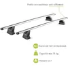 Image de Lot de 2 Barres de toit - GREEN VALLEY - EASY ONE N° 05 - Aluminium - Fixation Fix Point - Maxi 75 kg - Gris
