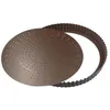 Image de Moule à tarte - GOBEL - Tourtière cannelée perforée - Ø24cm - Fond mobile - Anti-adhérent - Hauteur 28mm - Marron