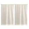 Image de Paire de Petits rideaux Unis en Etamine Beige 70x120 cm