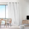 Image de Voilage à Oeillets en Alu Brossé Blanc 145x260 cm
