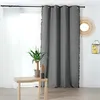 Image de Rideau poly-laine avec franges sur les bords Gris clair 150x240 cm