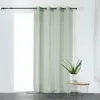 Image de Voilage rayé et tamisant Cordelette Vert clair 140x250 cm