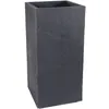 Image de Bac à fleurs Carré Haut 40 cm - EDA - Volcania - 31 L - Intérieur/Extérieur - 395 x 395 x H. 80 cm - Gris Anthracite