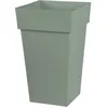 Image de Pot de fleurs haut carré - Toscane - EDA - 39 x 39 x H. 65 cm - Intérieur / Extérieur - 62 L - Vert Laurier