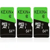 Image de Lot de 3 Cartes Micro Mémoire MicroSDXC SD 64 Go UHS-I U3 C10 TF pour Drone Dash Cam Caméra de Sport de Surveillance