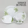 Image de Service 30 pièces - TRENDUP - Bambou - Porcelaine - Blanc - Compatible lave-vaisselle