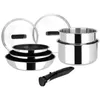 Image de Batterie de cuisine - Sitram - Arpège - 8 pièces - Manche amovible - Inox - Argent