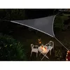 Image de Voile dombrage triangulaire Leds solaires 36 x 36 x 36 m Ardoise - Jardiline