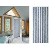 Image de Rideau de porte chenille Florence Gris Blanc - 120 x 220 cm - Morel