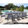 Image de Table rectangulaire extensible en aluminium aspect teck gris SANTORIN - 10 places - Jardiline