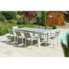 Image de Table de jardin rectangulaire en aluminium gris perle Ibiza Perle - 8/10 places - Jardiline