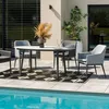 Image de Table ovale à laspect marbre clair Gris anthracite 180x120x75 cm