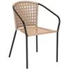 Image de Fauteuil de jardin en résine tressée imitation rotin Cocos - Jardiline 56 x 55 x 78 cm Beige