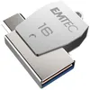 Image de Clé USB 16Go EMTEC 2en1 Dual micro-USB T250 chrom&amp #2013265923