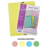 Image de 25 fiches bristol et chemise de rangement - A5 - Petits carreaux - Couleur pastel - Exacompta