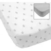 Image de BABYCALIN Lot de 2 draps housse étoiles grises