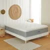Image de Matelas 180x200cm Ressorts ensachés et mousse mémoire de forme Ideal Premium - 7 zones de confort - Epaisseur 30 cm - BLEU CALIN