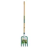 Image de LEBORGNE Fourche à bêcher douille 4 dents 30cm avec manche pomme en bois certifié PEFC 100%