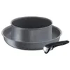 Image de Batterie de cuisine - TEFAL - Ingenio Mineralia - Aluminium - 3 pièces - Poignées amovibles