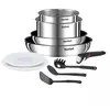Image de Batterie de cuisine - Tefal - Ingenio - 10 pièces - Inox - Amovible - Tous feux