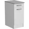 Image de Meuble bas de cuisine OSLO - Blanc - L 40 x P 60 x H 86 cm - 1 porte + 1 tiroir