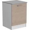 Image de OSLO Meuble Bas 1 porte + plan - Décor Chêne Jackson - L 60 x P 60 x H 86 cm