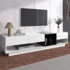 Image de Meuble TV - DREAMMESPACE - 190x40x42cm - 3 tiroirs - 2 compartiments - Design moderne noir et blanc