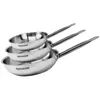 Image de Set de 3 poêles à induction - 20 24 et 28 cm - FACKELMANN Eterna - Acier inoxydable