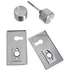 Image de Ensemble bouton plaque horizontale - BRICARD - 2036021 - Inox brossé - Réversible - Acier