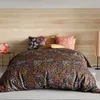 Image de Parure de lit - Onalia - Housse de couette 240x260 cm - Marron - Blanc - Bouton Pression - Portefeuille