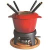 Image de BAUMALU Service à fondue fonte émaillée - Rouge