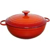 Image de BAUMALU Cocotte fonte ronde basse - 26 cm - Rouge dégradé Tradition