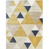 Image de Tapis motifs triangles jaune et bleu 120x160