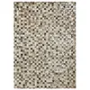 Image de Tapis en cuir recyclé motif damier gris clair 120x170