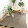 Image de Tapis en jute et coton tissé main noir naturel 120x170