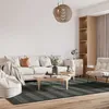 Image de Tapis intérieur-extérieur aspect jute motif lignes vert 133x170