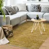 Image de Tapis en cuir tressé jaune 160x230