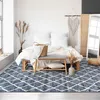 Image de Tapis coton motifs croisillons en laine épaisse gris foncé 160x230