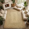 Image de Tapis en jute tressé naturel artisanal 200x200