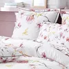 Image de Taie doreiller imprimée fleurs et oiseaux Rose Clair 65x65 cm