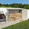 Image de Abri bûches métal TRIGANO 3 stères avec toit incliné et structure acier galvanisé pour protéger votre bois au jardin