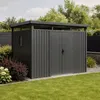 Image de Abri de jardin moderne gris anthracite toit plat en acier galvanisé