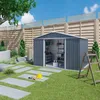 Image de Abri de jardin métal gris 644 m2 Yardmaster + kit dancrage