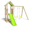 Image de TRIGANO Aire de jeux en bois EASY XPERIENCE - 2 balancoires 1 toboggan - 6 enfants