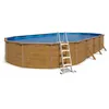 Image de Piscine hors sol acier ovale 1005 x 550 x 120 m aspect bois CANYON