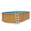 Image de Piscine hors sol acier ovale 730 x 365 x 132 m aspect bois OSMOSE