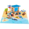 Image de Journée à la Plage 120 Pièces - JEUJURA - Jeu de Construction en Bois Naturel Tapis et Accessoires Inclus 32x27x11 cm